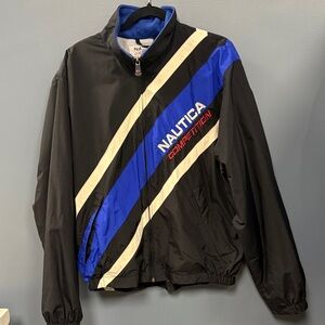 Nautica Men's Black and Blue Windbreaker